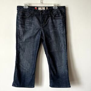 Juicy Couture Jean Capris Size 32/14 Made in USA Vintage Y2K Dark Wash Denim